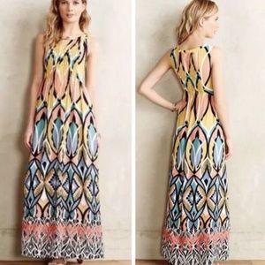 Floreat Dahilia Anthropologie Sleeveless Maxi Womens Dress Spring Colors Size 6